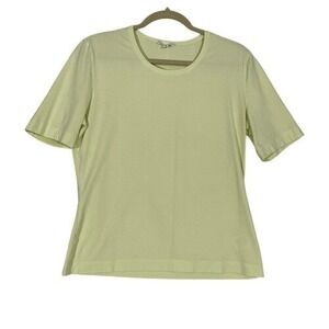Escada Pastel Yellow Basic Cotton Stretch Short Sleeve Scoop Neck Top EU42 US 10